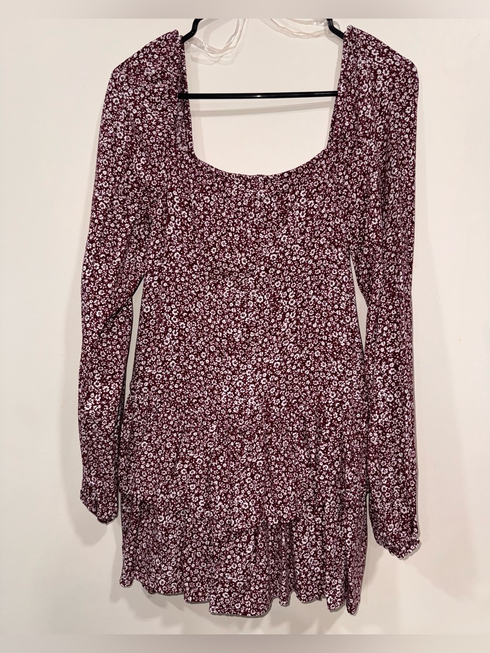 Arizona Jean Co. Burgundy Floral Romper Dress Women’s Size Medium